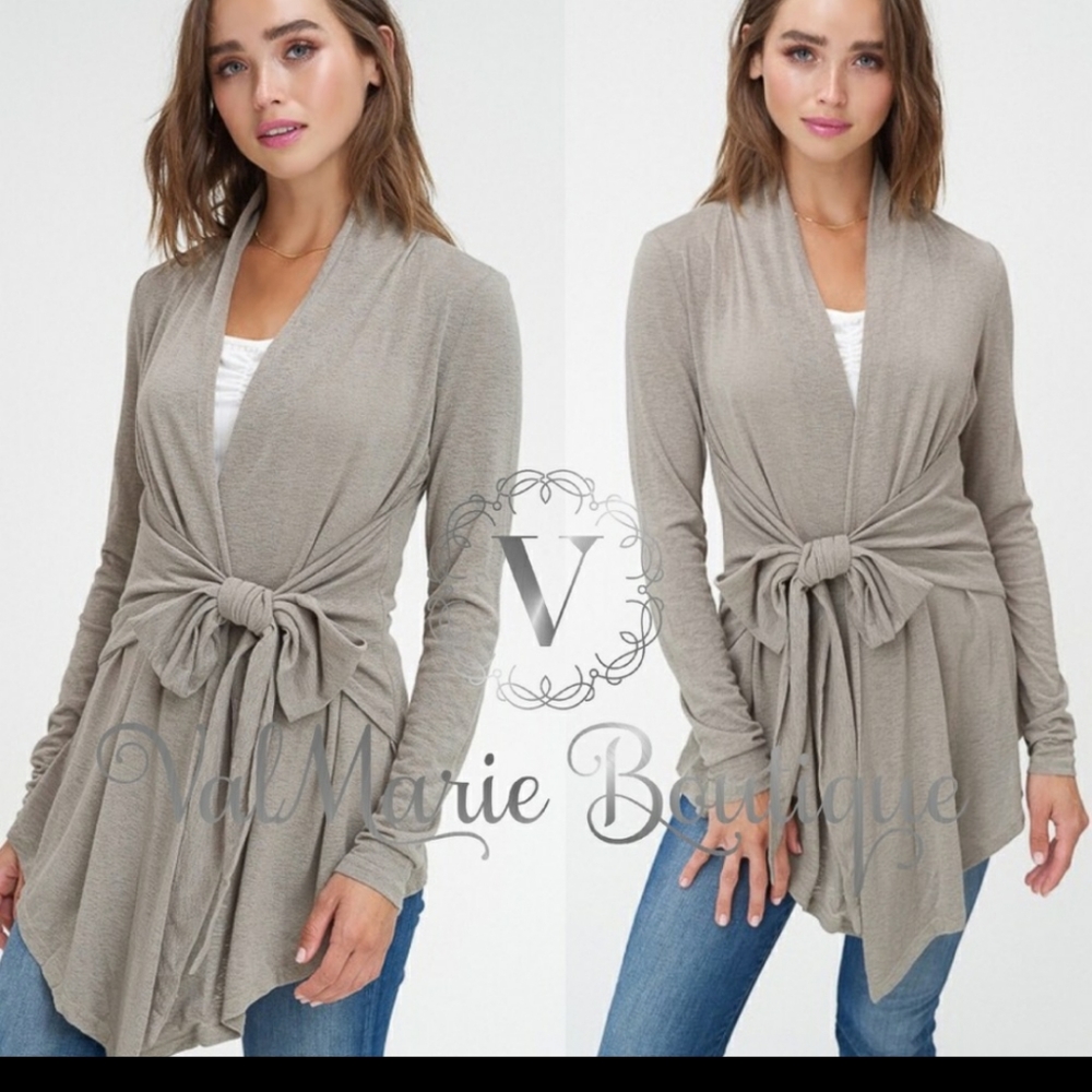 Creamy Sage Wrap Cardigan Top - Picture 1 of 5